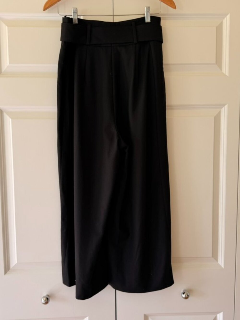 Akris Punto Black Wide Leg Belted Trousers Size 8 - Picture 4 of 13
